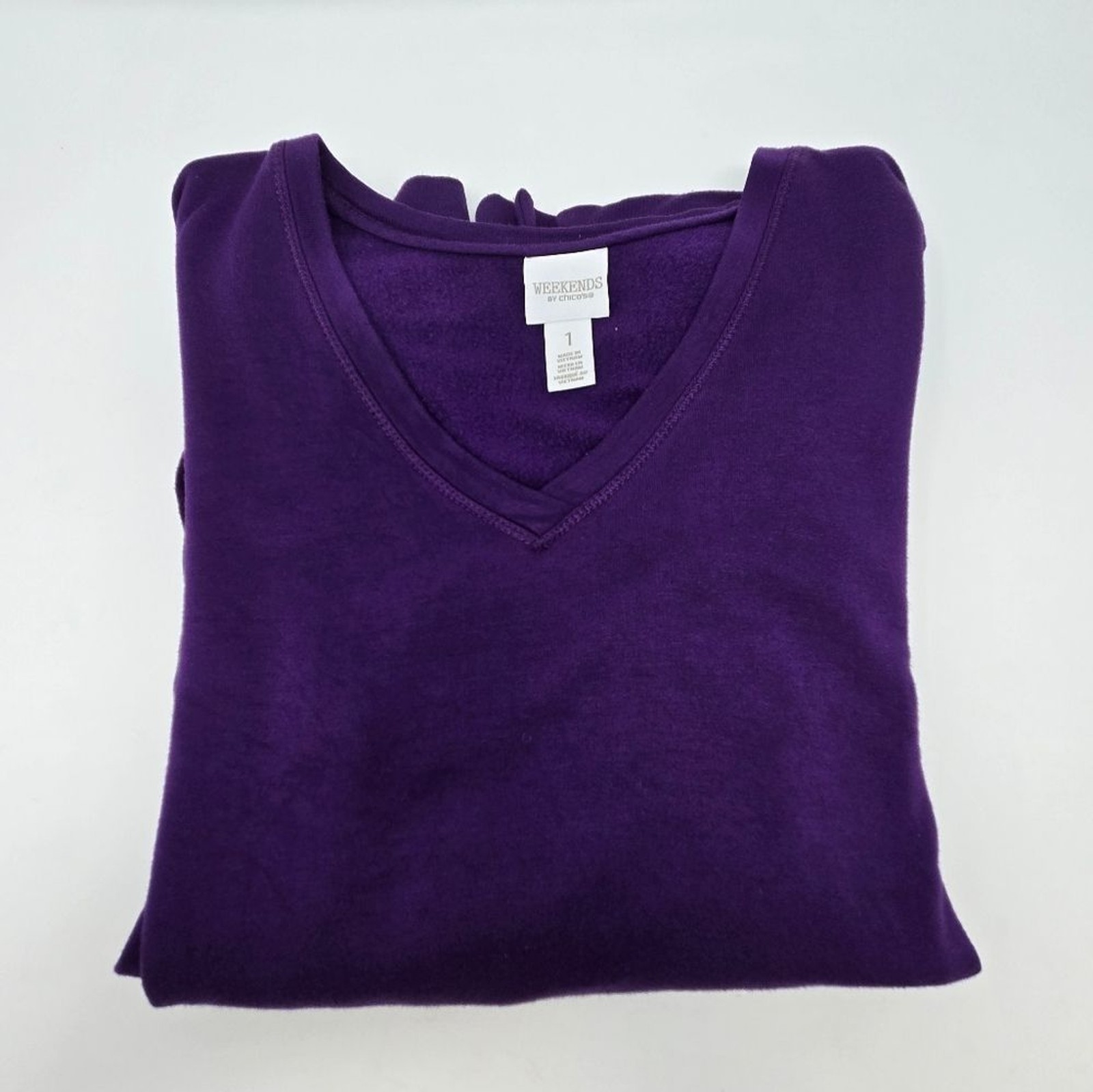 WEEKENDS BY CHICO PURPLE PULLOVER SWEATSHIRT WOME… - image 8