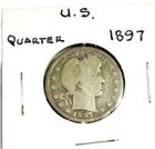 1897 Philadelphia US Barber Quarter 90% Silver 25 Cents Coin 📸AS PICTURED📷#2