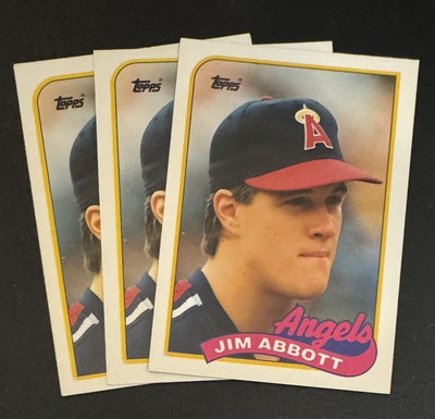 (3) Jim Abbot 1989 Topps Traded ROOKIE #2T Lot - California Angels