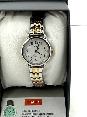 Timex Women's Easy Reader Stainless Steel Watch T2P298JT- Two toned- New!
