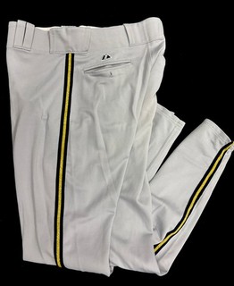 Game Used Milwaukee Brewers Gray Majestic Baseball Pants 35x35