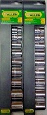Allen 66640g 66639g Socket Set 38 18 Piece Metric Sae