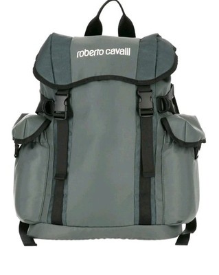 Roberto Cavalli Casual Sport Utility Logo Backpack Green