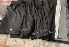 Lot of 6 Boys Nike Athletic Shorts Size Medium Black and Gray Color Bundle