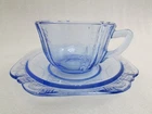 Vintage Indiana Glass "Madrid Recollection" Pattern Cup/ Saucer Set of 4