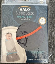 HALO Newborn Birth to 3 Months Ideal Temp SleepSack Swaddle in Navy/Orange NIB