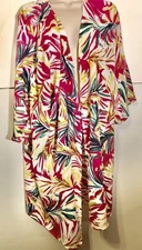 NINE EIGHT NY OPEN FRONT COVERUP /KIMONO SZ XL/1X TROPICAL FLORAL PRINT NEW TAGS