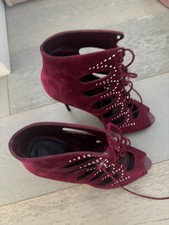 Alexander McQueen Stylish  Anckle Boots in Burgundy , Size 5