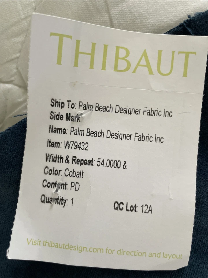 THIBAUT VELVET Cobalt Blue 1.5 YDS - Image 2 of 4