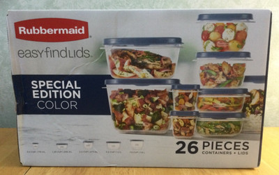 Rubbermaid Food Storage Containers 26 Pc Set Special Blue NEW Easy Find Lids
