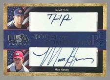 DAVID PRICE MATT HARVEY 2006 USA BASEBALL AUTOGRAPH #/150 AUTO -