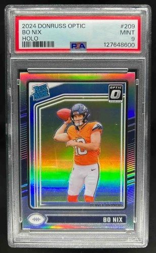 2024 Donruss Optic Bo Nix Holo Rated Rookie #209 Broncos PSA 9