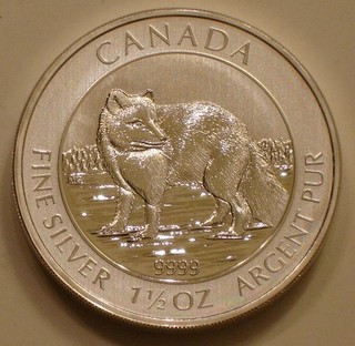 2014 .9999 Silver $8 Canada ARCTIC FOX 1.5 oz Actual SILVER Weight superb GEM BU