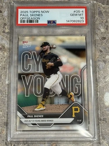 2025 TOPPS NOW OFFSEASON #OS-4 PAUL SKENES (CY YOUNG) PSA 10 GEM MINT