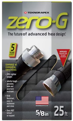 Zero-G Teknor Apex 5/8-in x 25-ft Premium -Duty Kink Free Woven Gray Hose