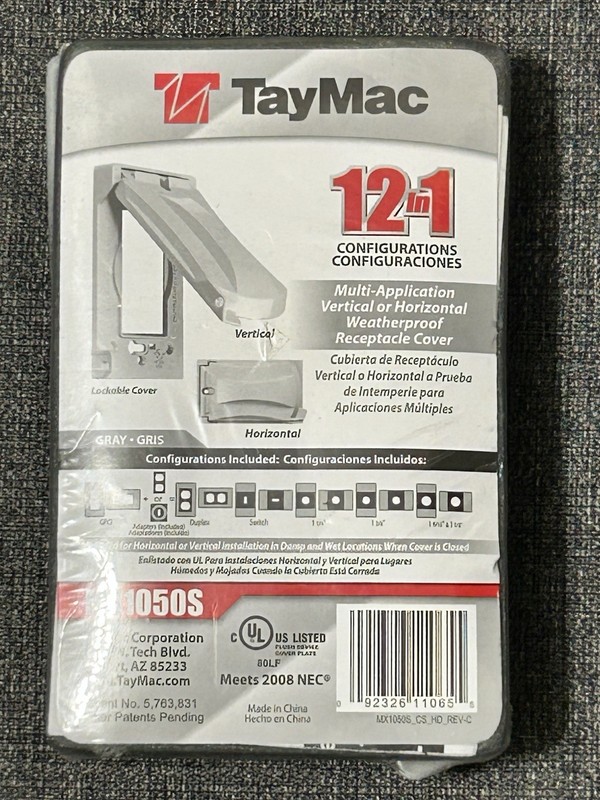 TayMac 12 in 1 Multi-Application Weatherproof Receptacle Cover MX1050S