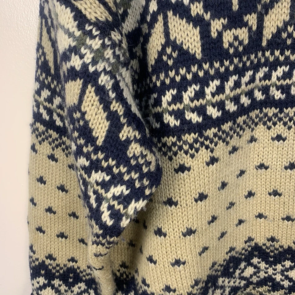 Abercrombie & Fitch VTG 90s The Big Sweater 100% Wool Nordic Ski Chunky Men L - Image 3 of 4