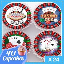 CASINO LAS VEGAS MIXED EDIBLE CUPCAKE TOPPERS  DECORATIONS CC80107