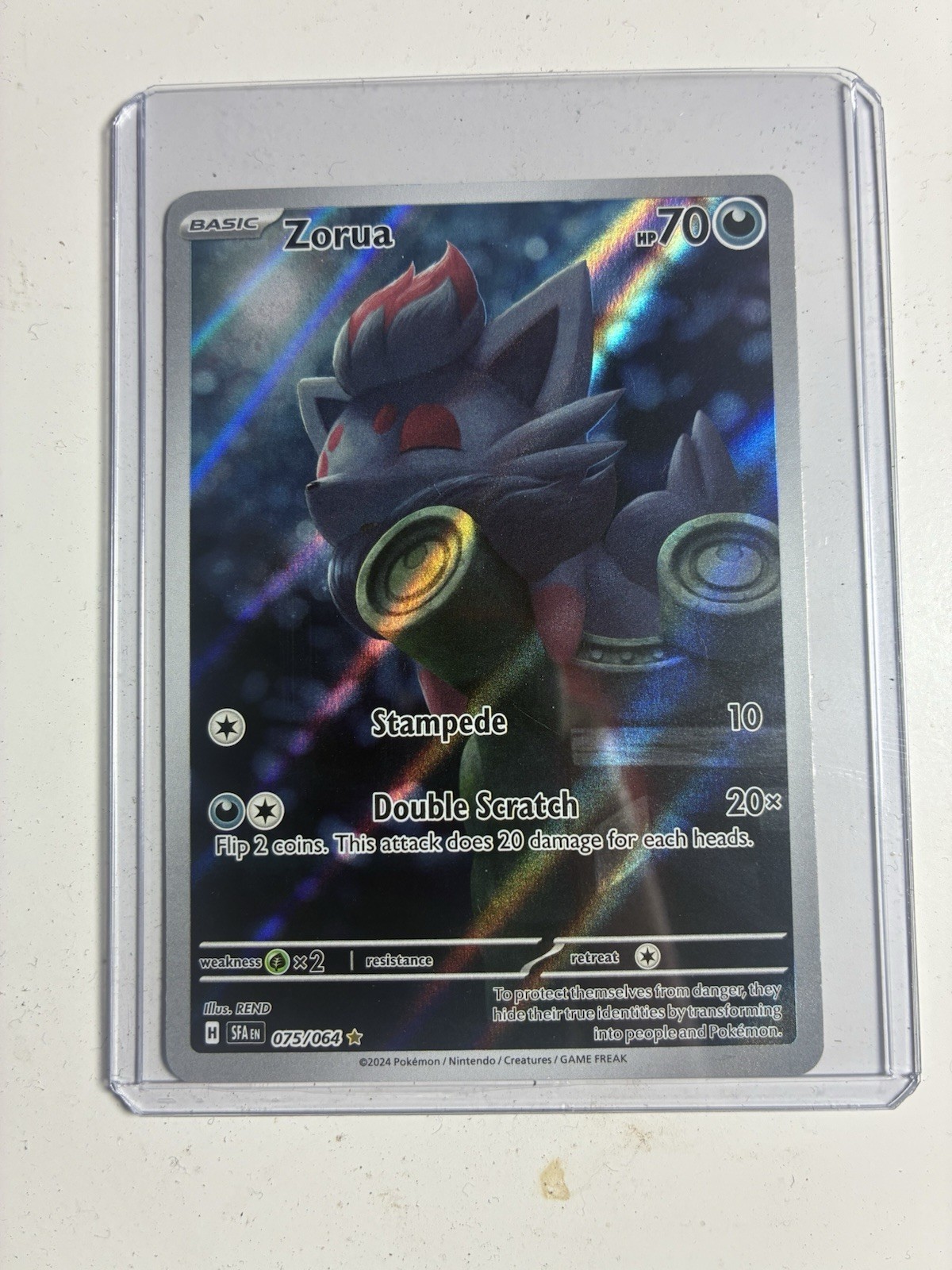 Pokémon TCG Zorua Card 075/064 SV Shrouded Fable Illustration Rare NM Condition