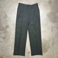 Vintage 80s Wool Pleated Trousers green 32x32