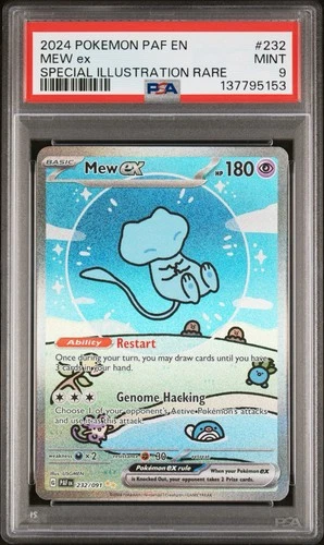 Mew ex 232/091 Pokemon Paldean Fates SIR Special Illustration Rare PSA 9