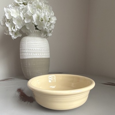 Vintage Fiestaware Ceramic Serving Bowl 7'' Glossy Round Retired Yellow