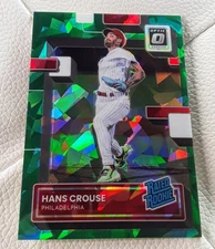 2022 Panini Donruss Optic Rated Green Cracked Ice Prizm /7 Hans Crouse Rookie RC