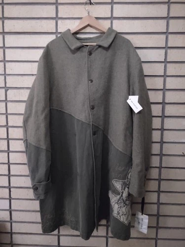 Greg Lauren 50/50 Army Tweed Trench Coat size 5 XXL - product listing photo