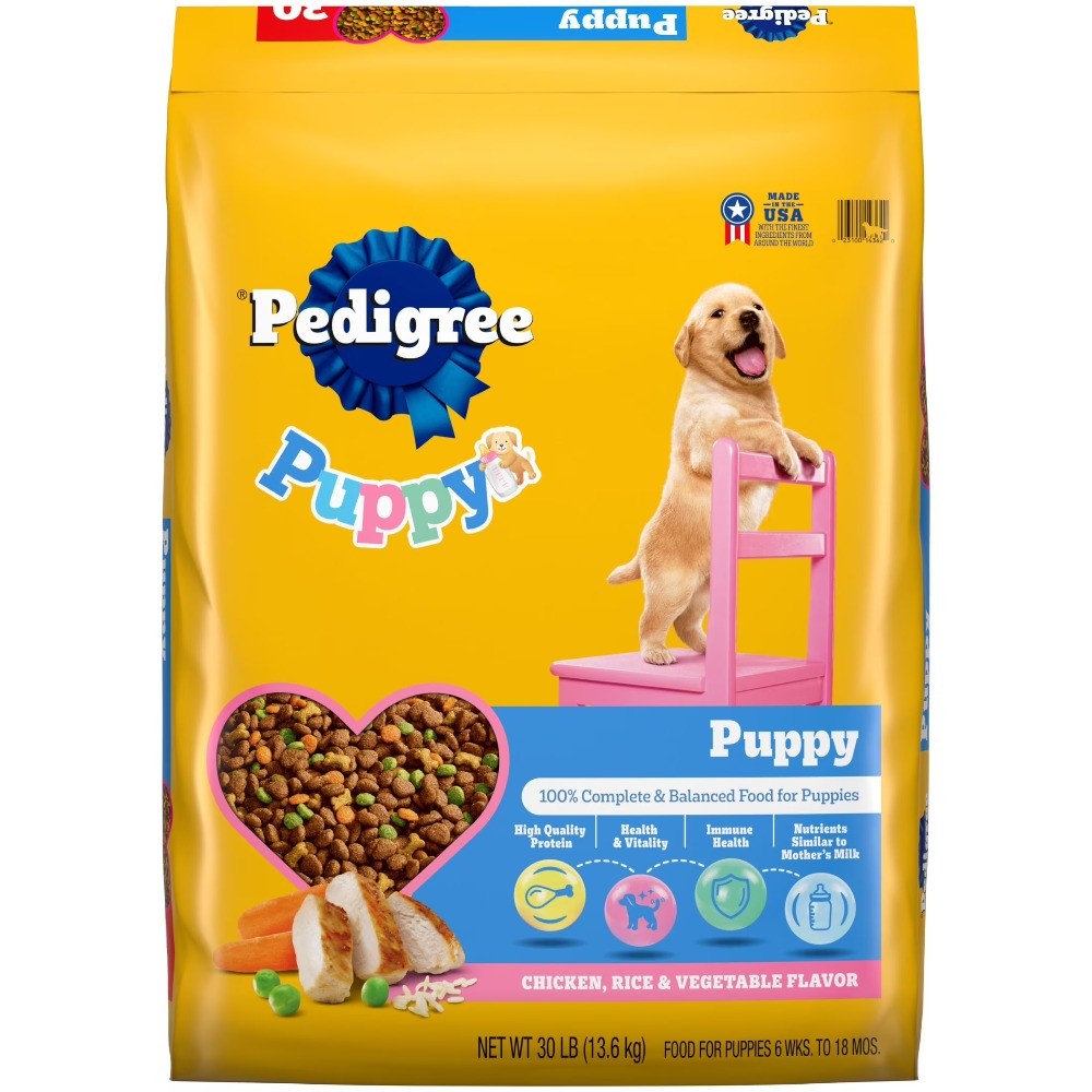 Pedigree Puppy Growth & Protection Chicken & Vegetable Dry Dog Food, 30 lbs