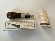 Vintage C.A. Myers Lock Stitch Sewing Awl Chicago Leather Repair Tool OC26