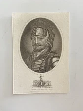 Antique 1807 Engraving of Alaric the Gothic Chief – Sack of Rome Leader