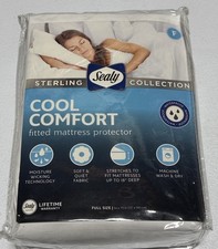 Sealy Sterling Collection Cool Comfort Size FULL Fitted Mattress Protector White
