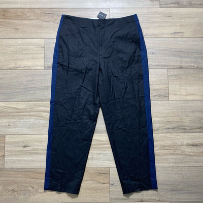 Club Monaco Womens Ryanne CB Wool Blend Pants Size 12 Black Side Stripes