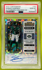 2022 CONTENDERS AHMAD SAUCE GARDNER RC ROOKIE AUTO CRACKED ICE 04/22 PSA 10 GEM