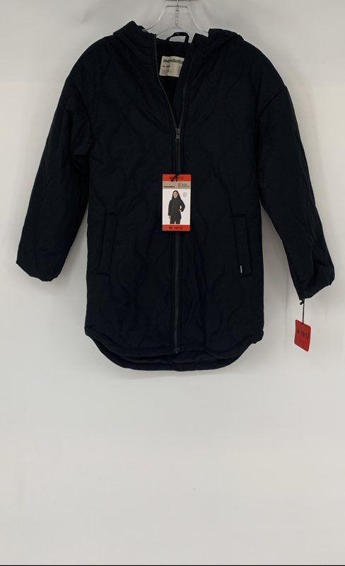 Mondetta Girls Black Long Sleeve Hooded Quilted Jacket Size Medium