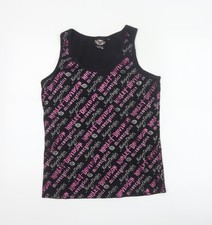 Harley-Davidson Damen Tank Top Schwarz XL Baumwolle Stretch Biker Style