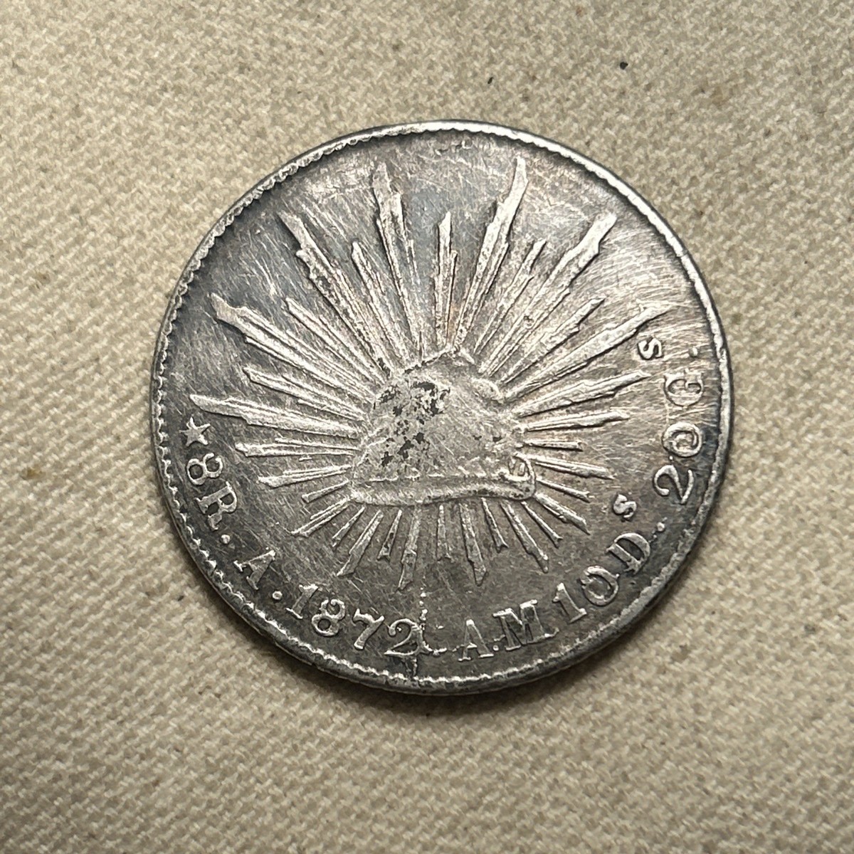 1872 A AM/DL Mexico Silver 8 Reales - Alamos Mint - Rare Coin | eBay