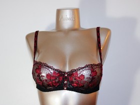 Aubade Paris Sample M&eacute;lodie D'&Eacute;t&eacute; Black Cherry Lingerie Set 34B S