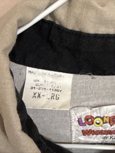 Vintage 1993 Looney Tunes Warner Bros Western Collection Karman Shirt XXL - Picture 12 of 13