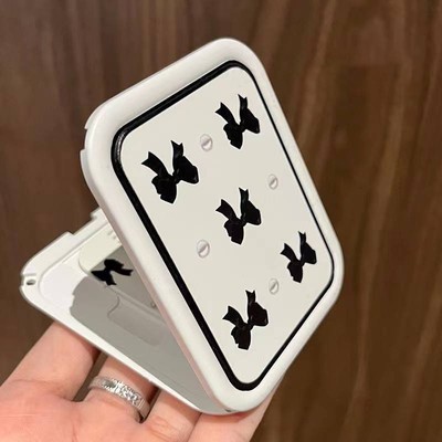 Flip Type Makeup Mirror With Comb Folding Compact Pocket Mirror Beauty Tool