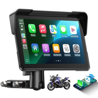 LAMTTO 7'' Touchscreen Motorrad Wasserdicht Wireless Apple Carplay Android Auto