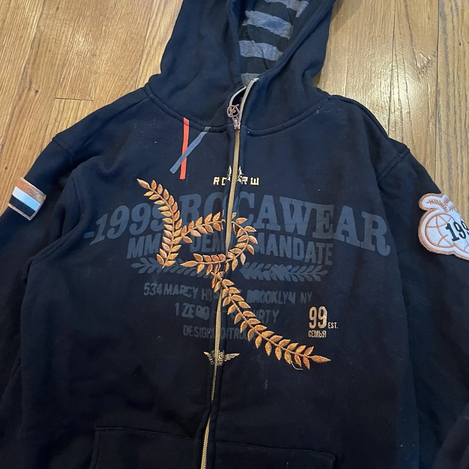 Sudadera con capucha vintage Rocawear con cremallera para niños talla grande 14/16 Y2K rara Foto 2 de 4