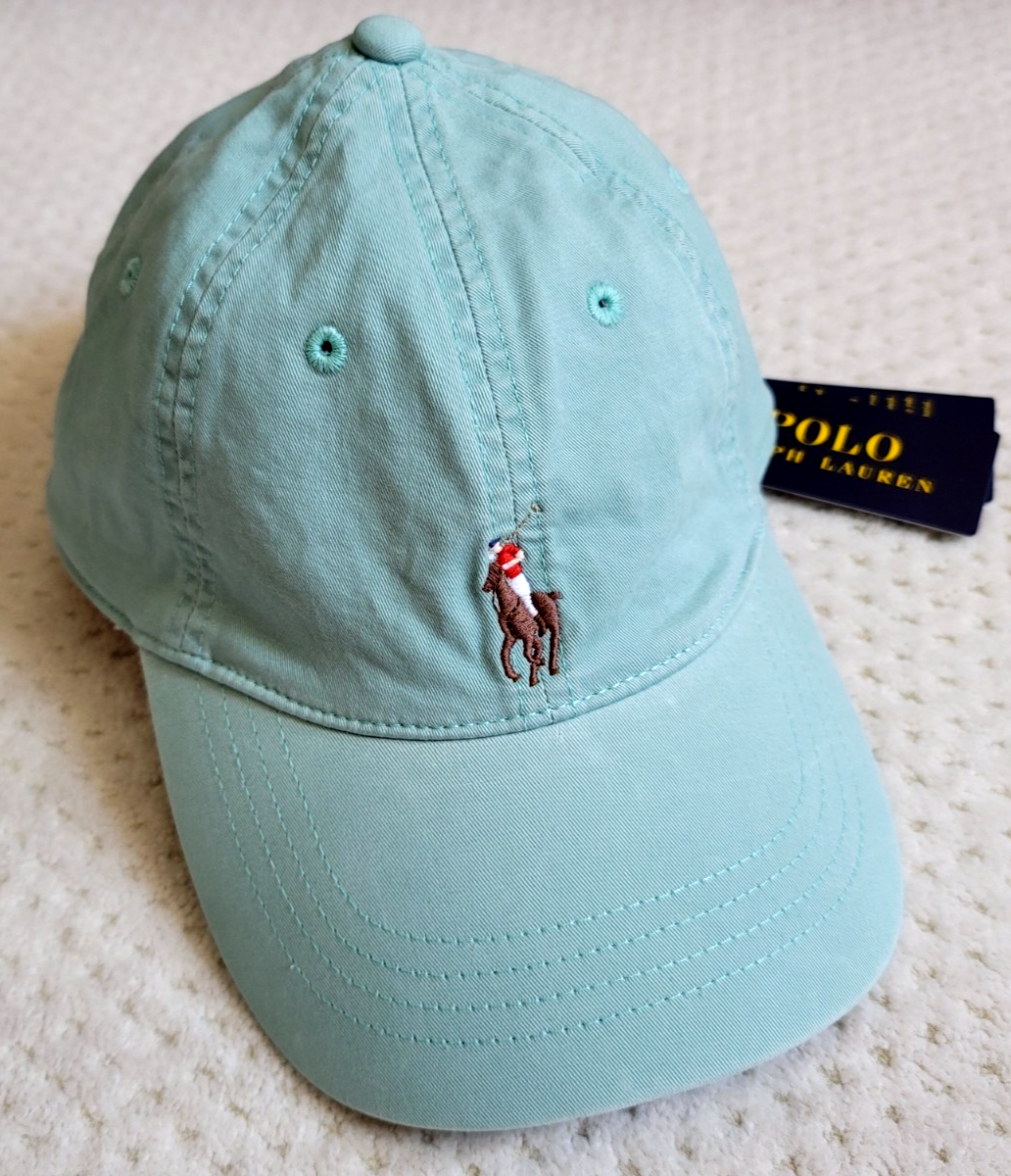 NWT Polo Ralph Lauren Cotton Chino Ball Cap Hat, Mint Green