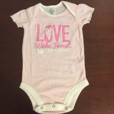 WF Demon Decons Love Wake Forest Baby 6-9M One Piece Bodysuit Rivalry Threads