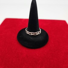 Sterling Silver 925 Braided Ring Band Size 8.1/2  