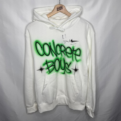 #ad Autographed Signed Lil Yachty Concrete Boys Nike Airbrushed Logo Hoodie S $140.00