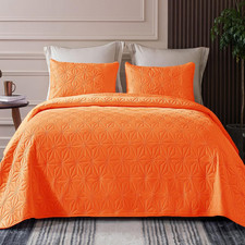 Twin Size Quilt Bedding Set, Microfiber Reversible Coverlet with Pillow Sham