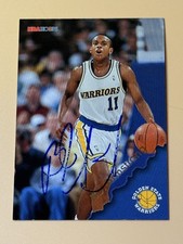 Hand Signed 1996-97 NBA Hoops B.J. Armstrong Golden State Warriors Chicago Bulls