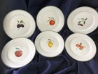 6 ULSTER CERAMIC JARDIN de FRANCE fruit motif SALAD PLATES IRELAND 🍋🍒🍑🍐🍓🍊 — photo 1