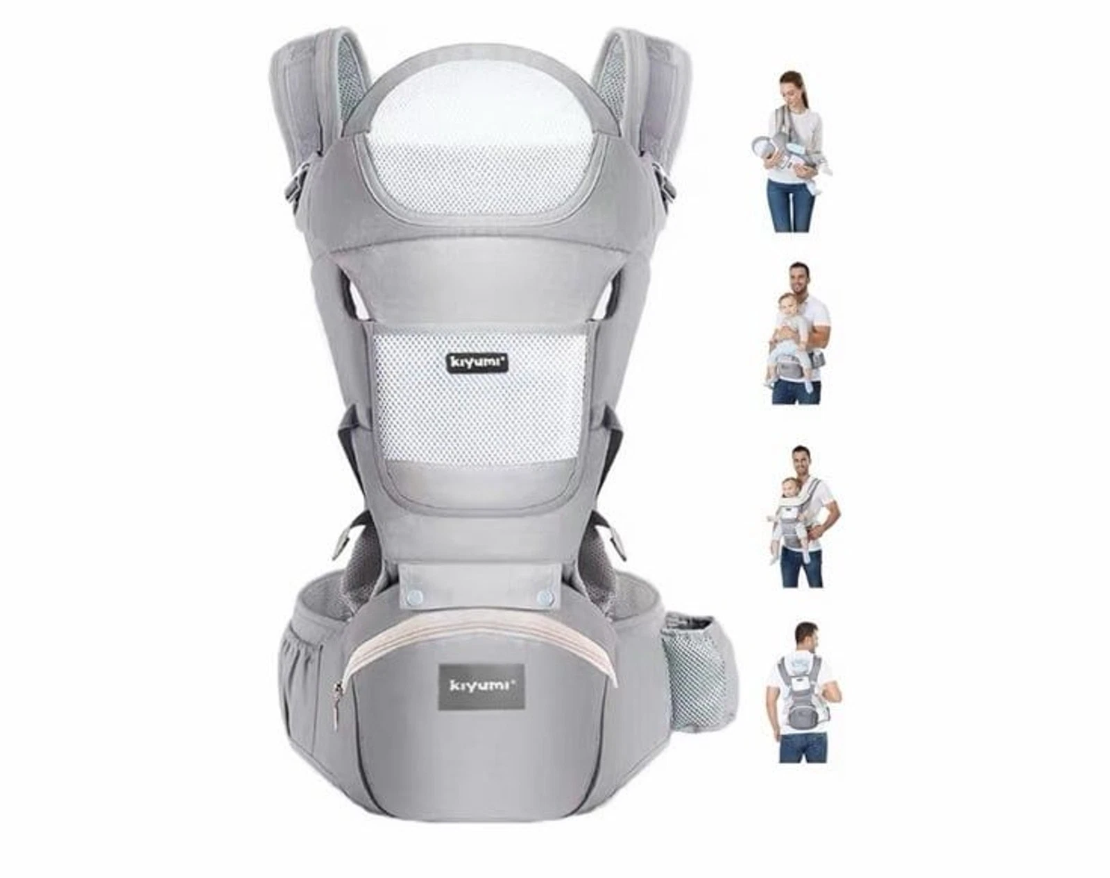 KIYUMI Baby Carrier with Hip Seat – 6-in-1 Ergonomic Baby Carrier